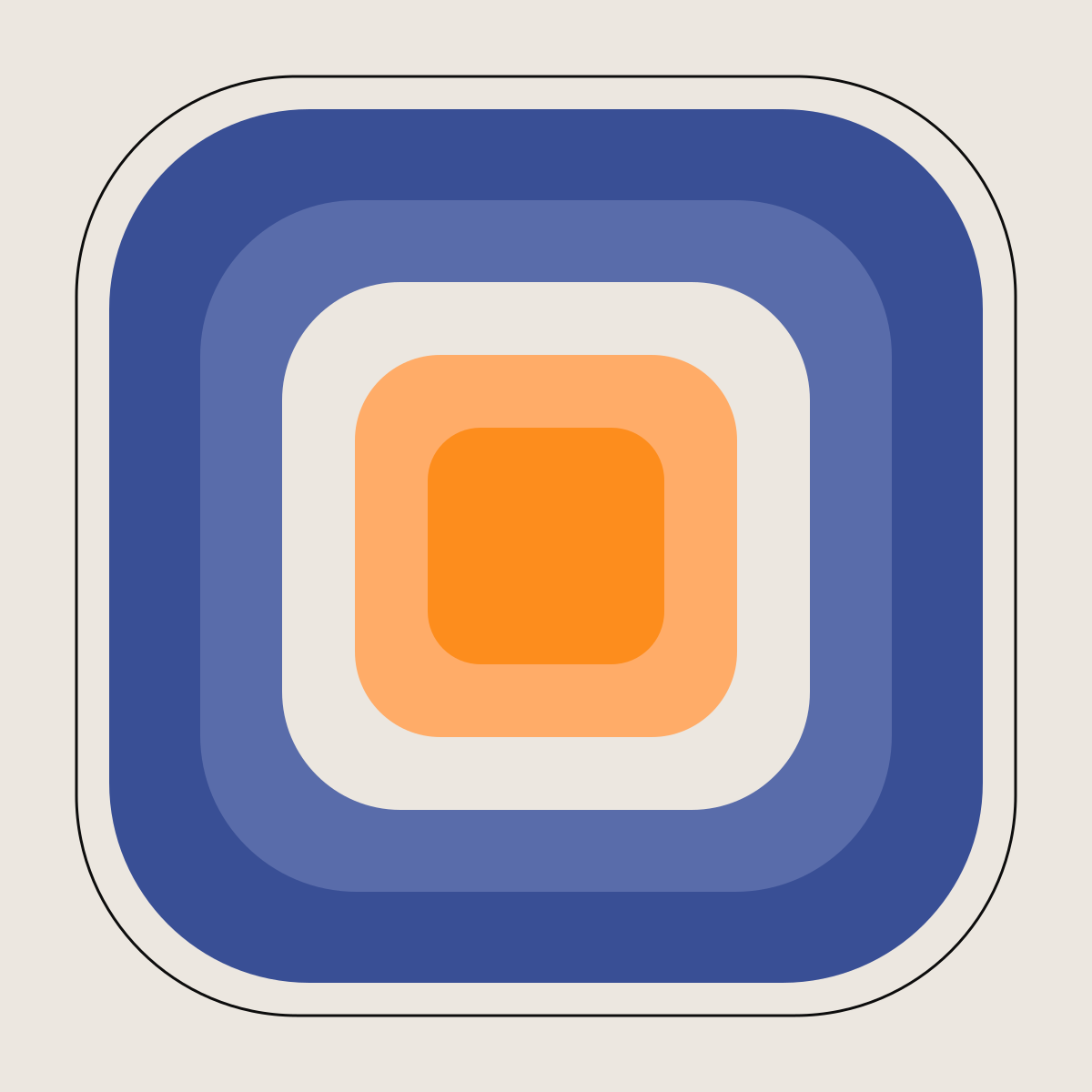 A pod in cross-section: an operating shell wrapped in layers around a running core.